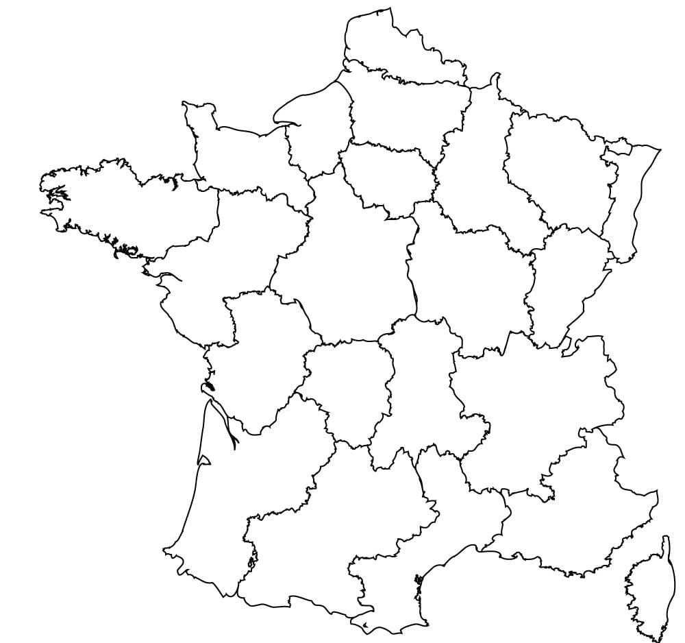 地図のフランスは白黒