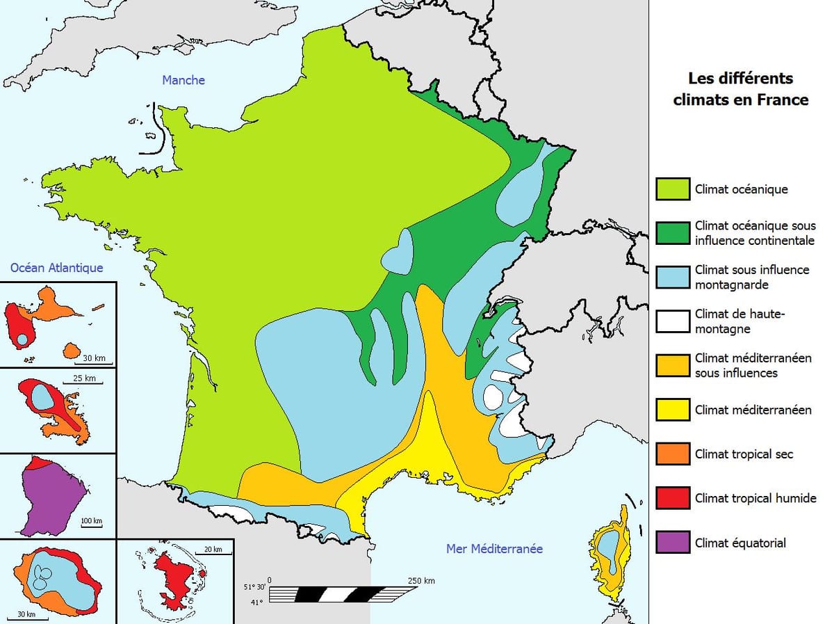 地図のフランスの天気