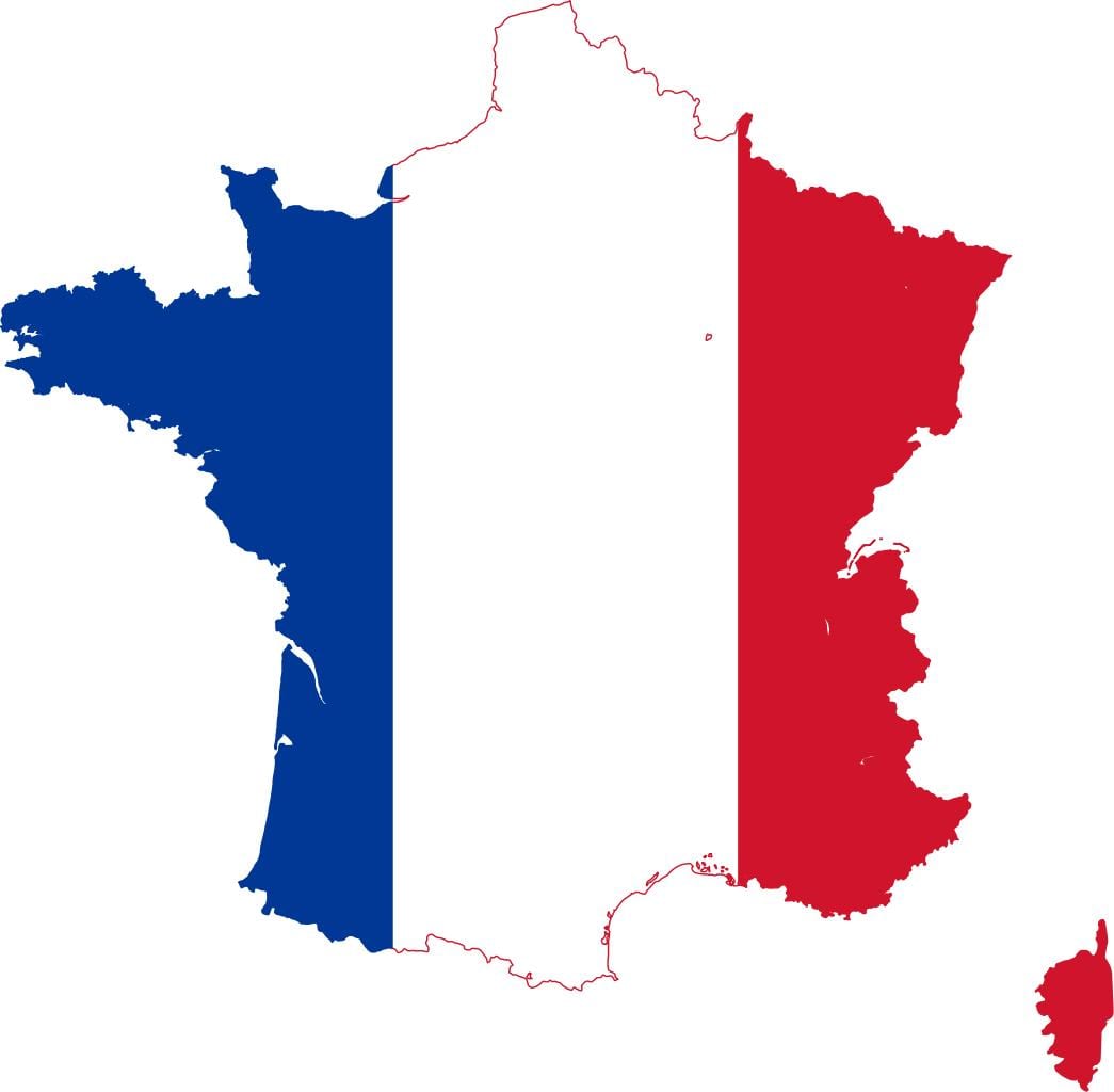 地図のフランスのフラグ