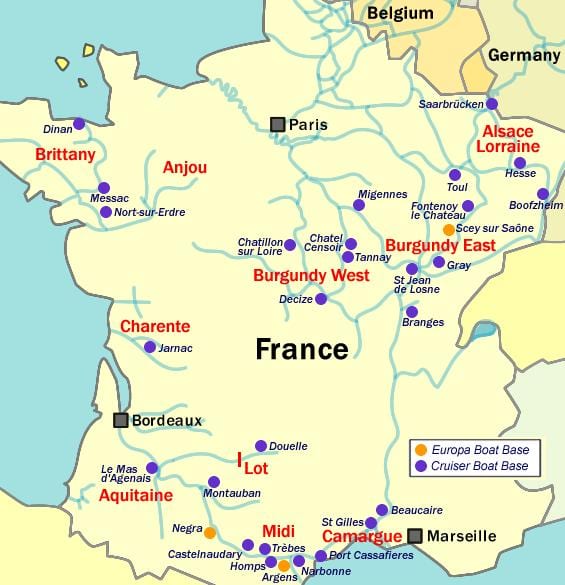 地図のフランスボート