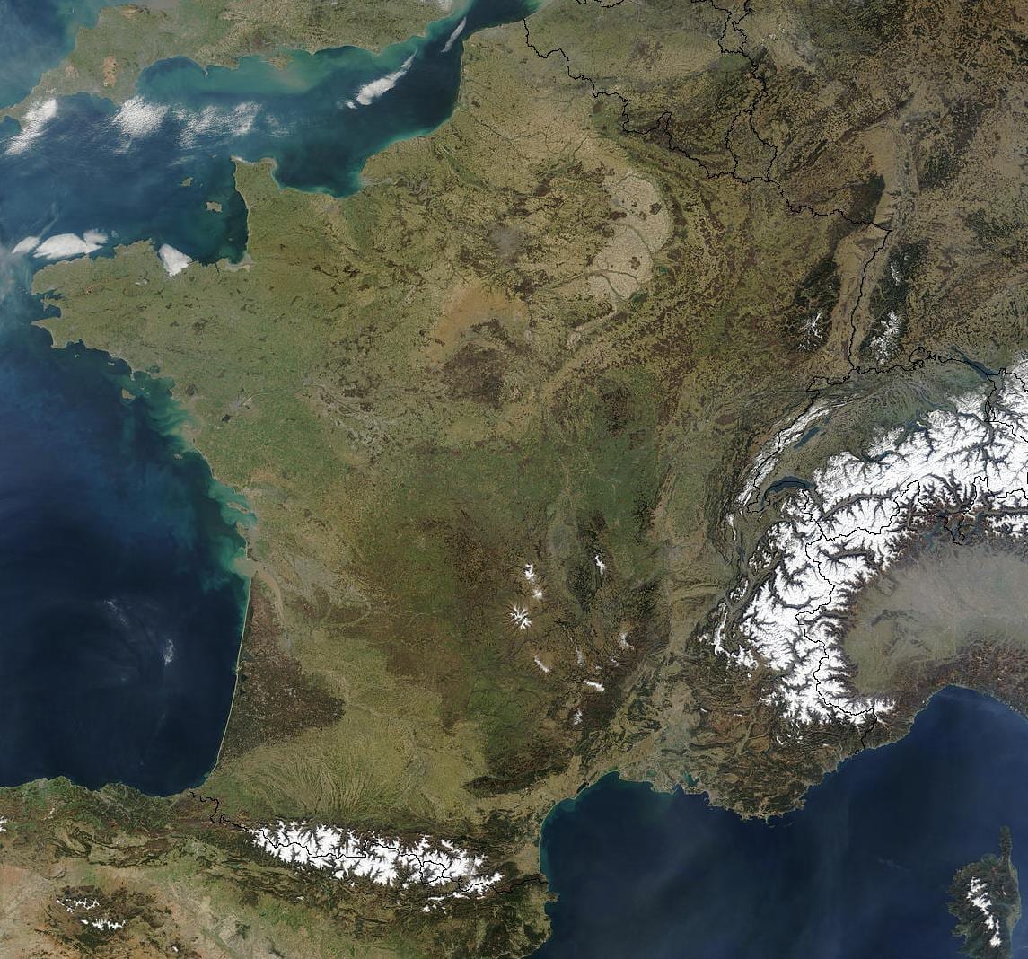 地図のフランス衛星