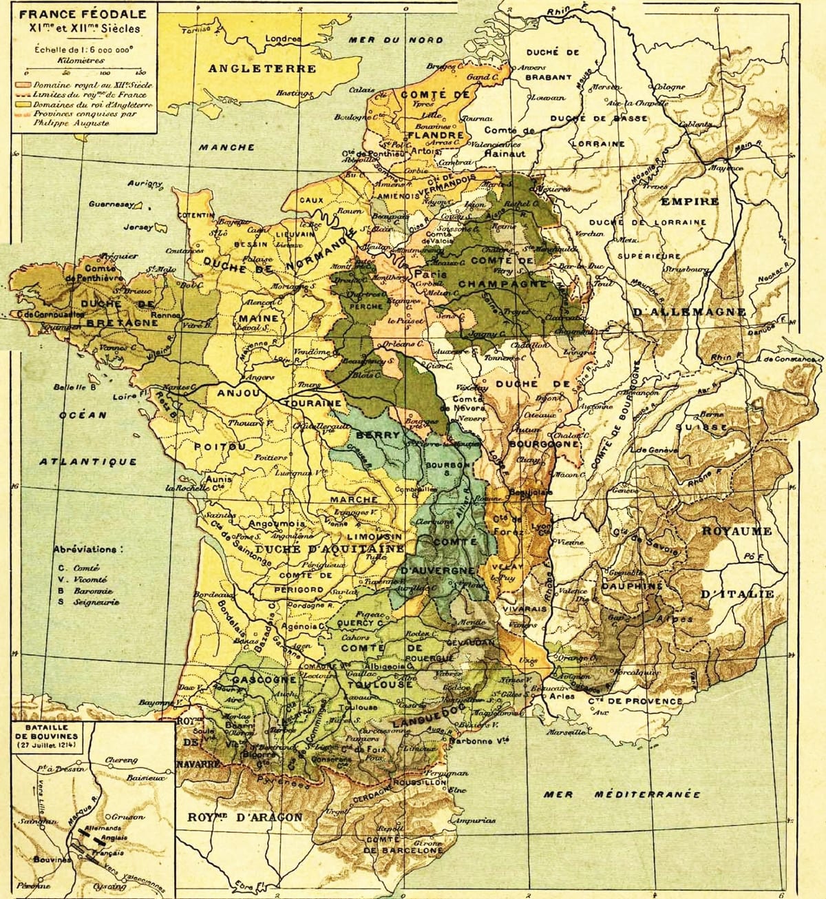 地図のフランスの中世