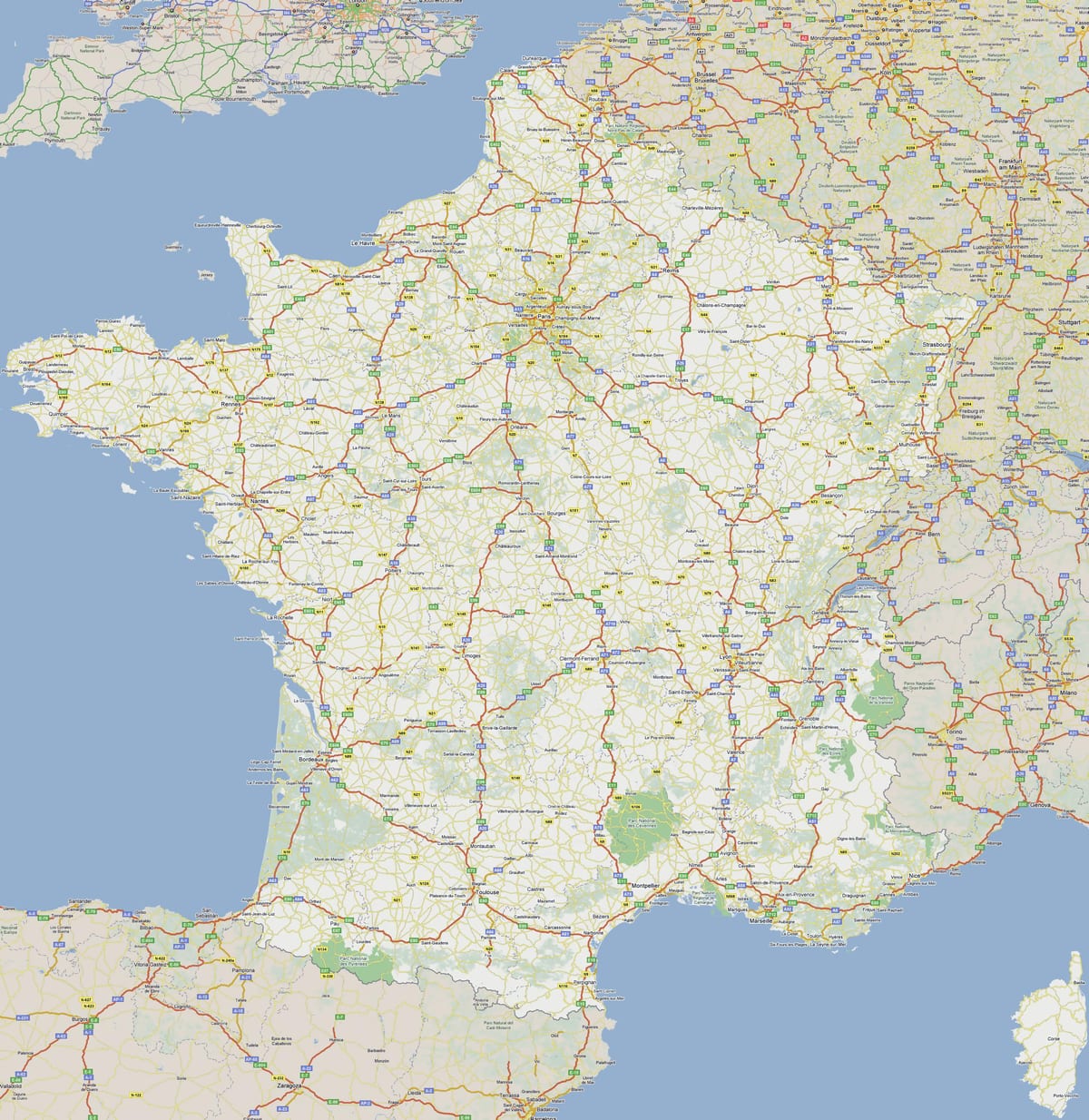 フランスの有料道路地図