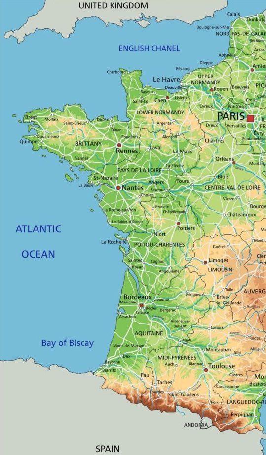 地図のフランス洋