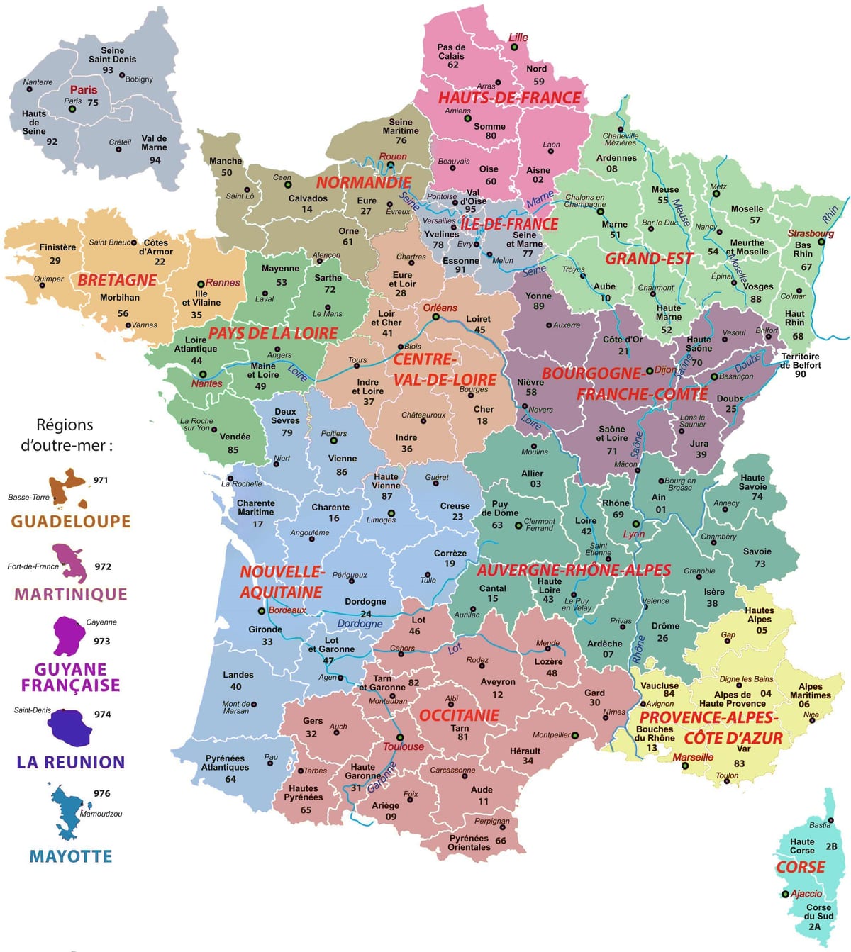 の政治地図がフランス都市