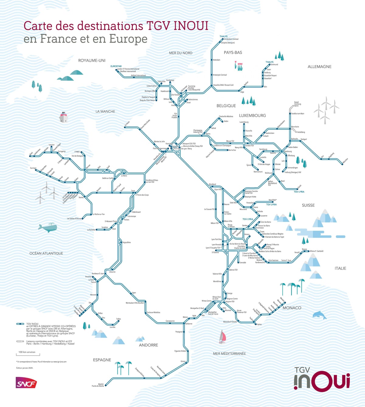 tgvフランスネットワークの地図