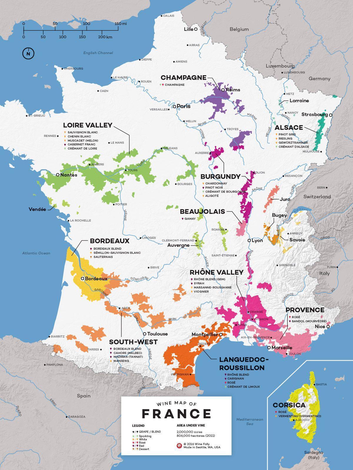 フランスワインの国-地図