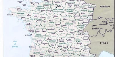 オフラインのフランスの地図