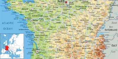 場所はフランスの地図