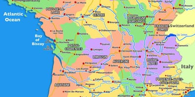 フランスの地図