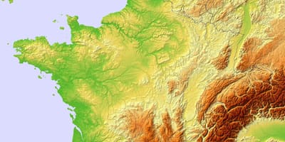 地図のフランスの地形