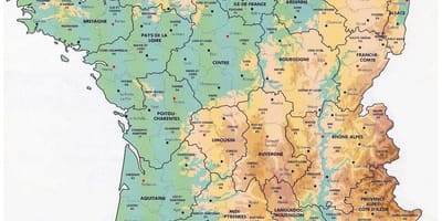 地図のフランス標高