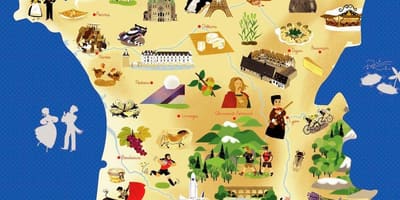 地図のフランスの観光