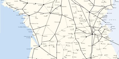 地図の電車線のフランス