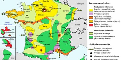 地図のフランス農業