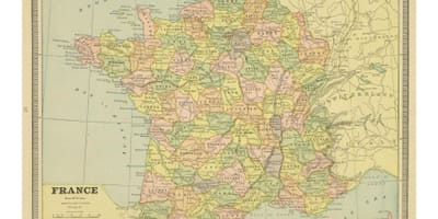 地図のフランスのヴィンテージ