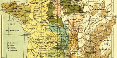 地図のフランスの中世