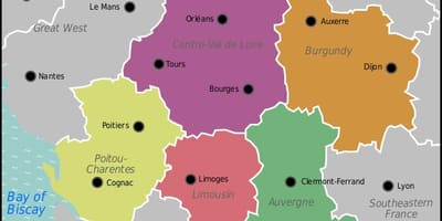 地図のフランス中央