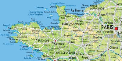 地図のフランス北西