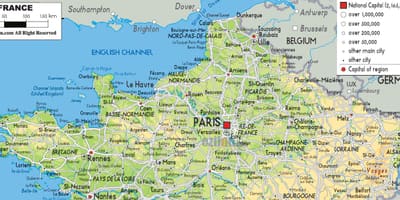 地図の北部フランス都市