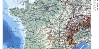 大きな地図のフランス都市