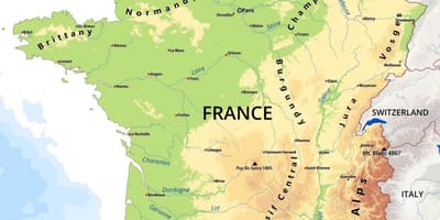 山フランスの地図