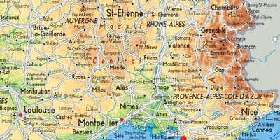 地図のフランス南東
