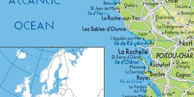 地図のフランスの西海岸