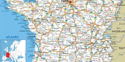 駆動地図のフランスとの距離