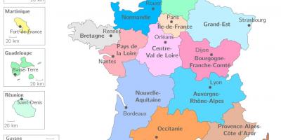 フランスの世界地図-フランスの地図（西ヨーロッパのヨーロッパ）