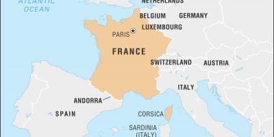 地図のフランス、近隣諸国