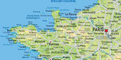 フランスの世界地図-フランスの地図（西ヨーロッパのヨーロッパ）
